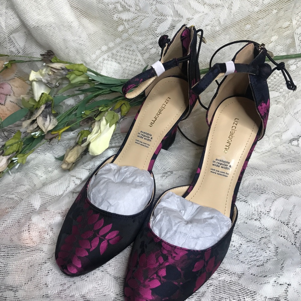 Liz Claiborne Winnie Floral Brocade Heels